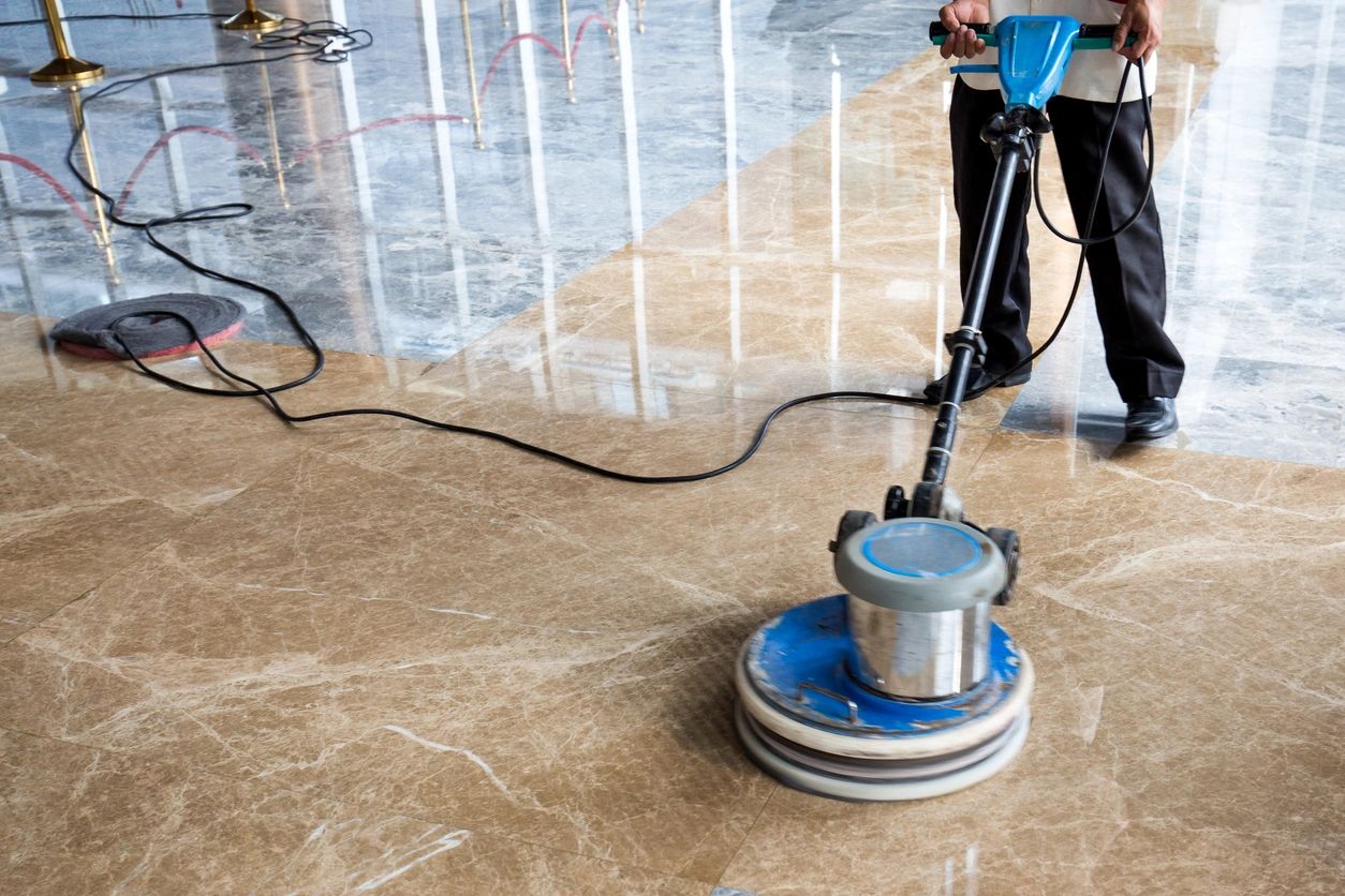 Professional carpet cleaning with steam extractor in a home